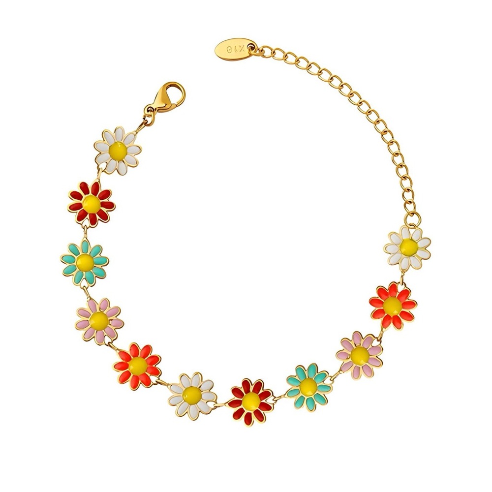 Colorful Daisy Flower Bracelet